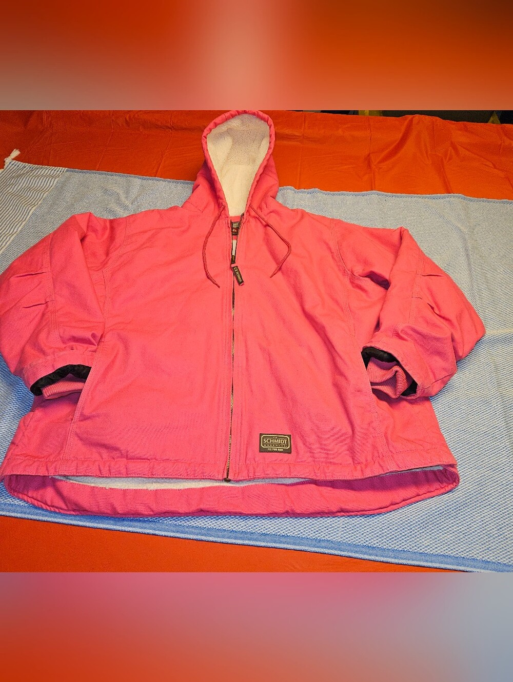 CE Schmidt Bright Pink Hooded Jacket w/Sherpa Lining 2XL E.U.C.